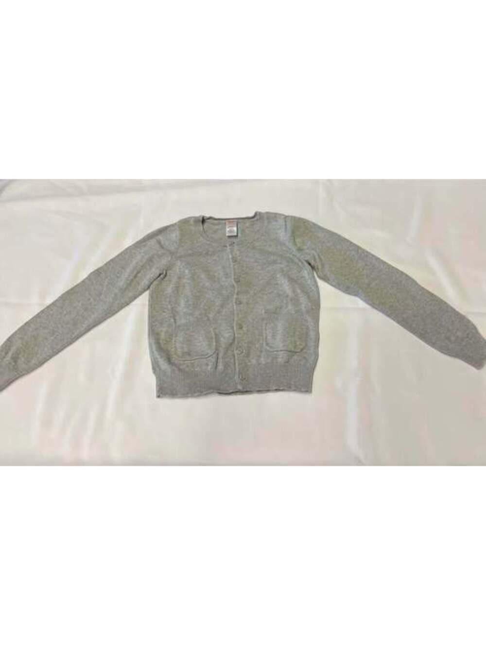 Gymboree Girls Gray Cardigan Sweater Size L 10-12 100% Cotton
